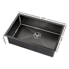 Handmade Stainless Steel single bowl sink 700mm*450mm Black