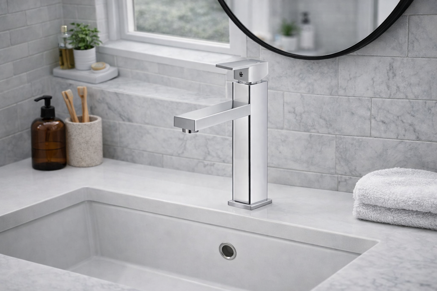 Silver Bathroom Taps