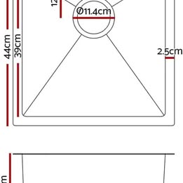 Handmade Stainless Steel Sink 440mm*440mm Black