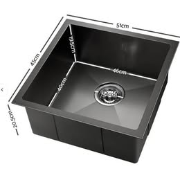 Handmade Stainless Steel Sink 510mm*450mm Black
