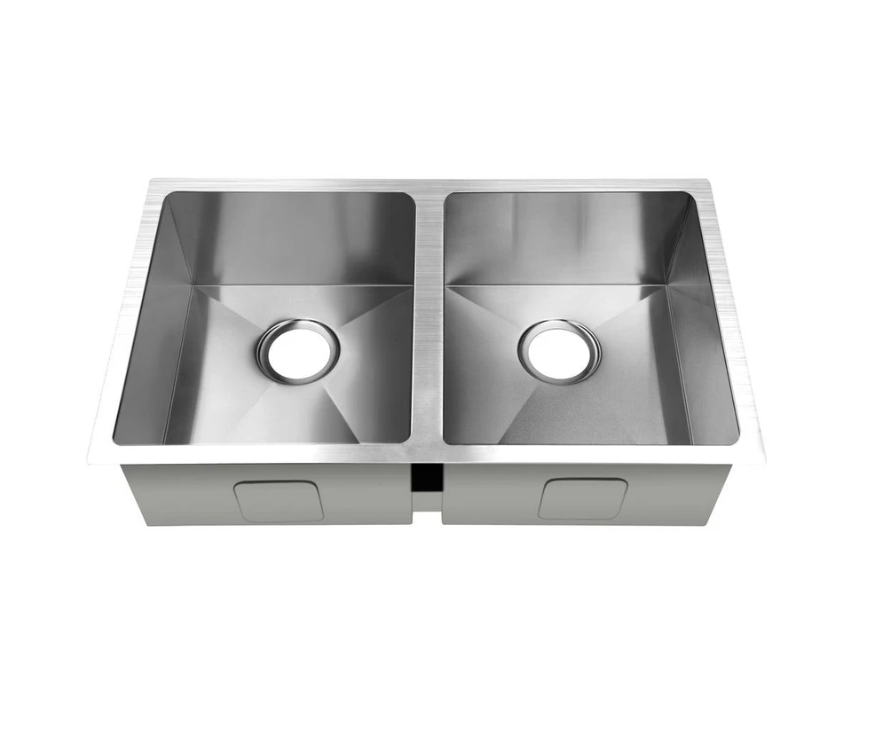 Handmade Stainless Steel double bowls sink 770mm*450mm Silver