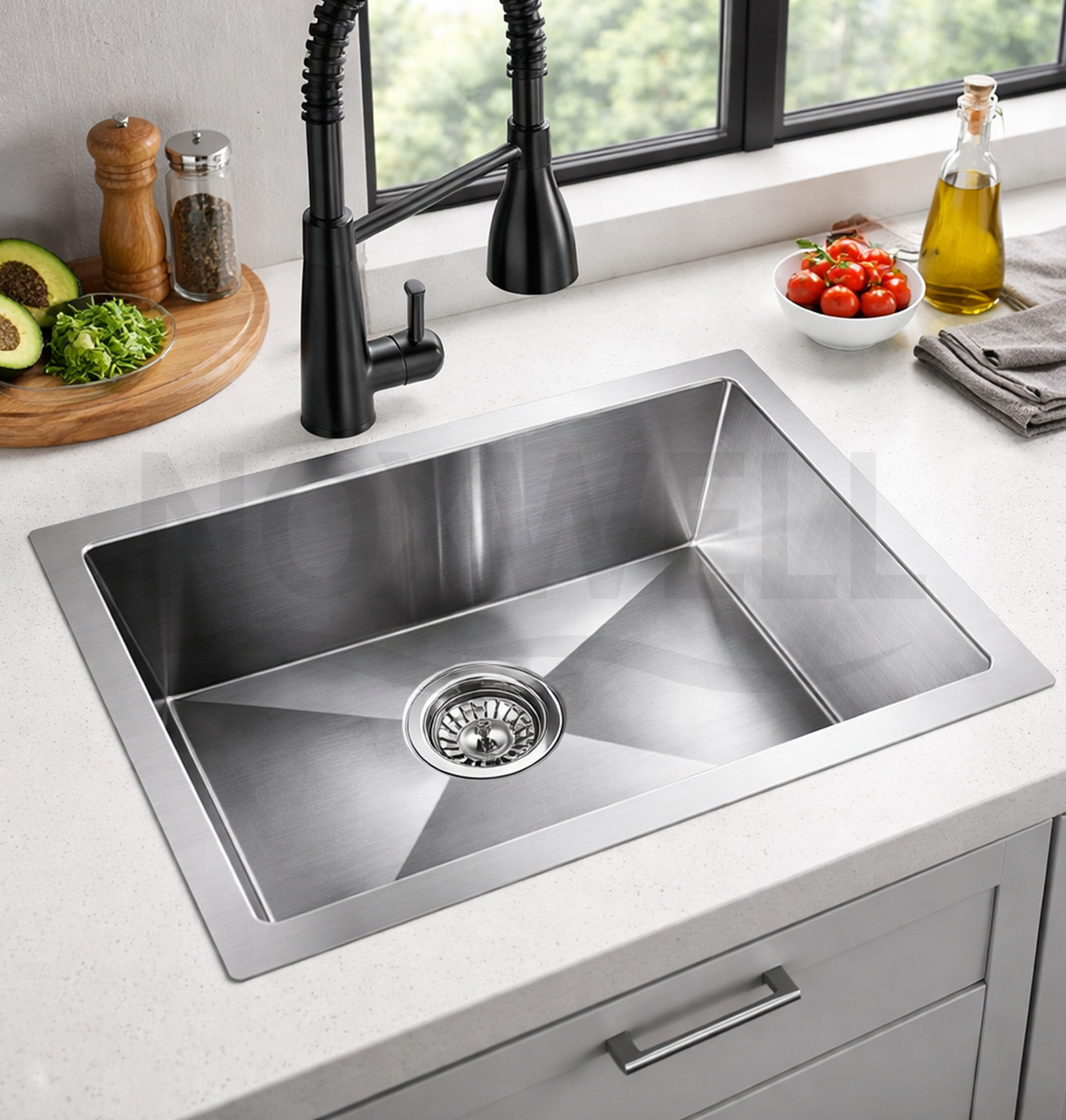 Noxwell KSSV-4530 Stainless Steel Deep Sink - Silver 45x30cm