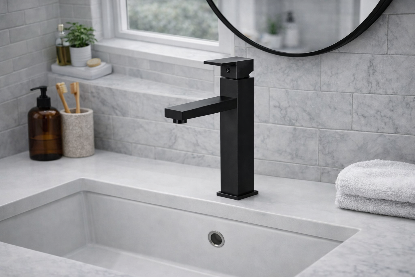 Noxwell Solid Brass Body High Stand Mixer Tap Black color